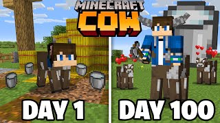 I Survived 100 Days as a Cow in Minecraft