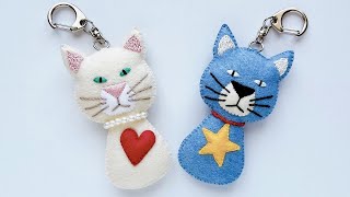 DIY cute felt cat keychain  Decoration, Stuffed Animal [ StepbyStep ]