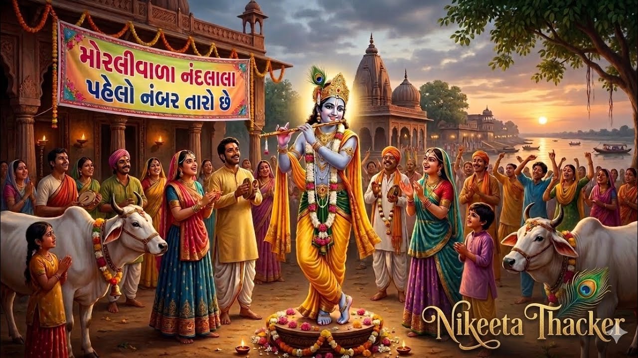 Morlivala Nandlala || મોરલીવાળા નંદલાલા (લખેલું છે)|| Gujrati Bhajan || Krishna Bhajan 
