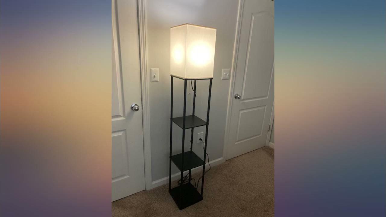 SUNMORY Floor Lamp with Shelves, Modern Square Standing Lamp with 3