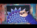 Purple Abstract Flower Acrylic Painting on Canvas Demo