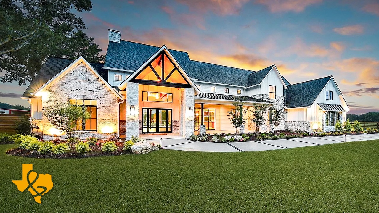 ПОТРЯСАЮЩИЙ дом на участке в 2 акра недалеко от Хьюстона, штат Техас [Подождите, пока увидите зад...