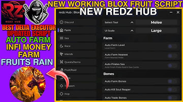 [UPDATED SCRIPT] Best Blox Fruits REDZ HUB SCRIPT *No Key* // Auto Farm, Fruits Rain, New Delta