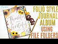 Sunflower Folio Style Mini Album Journal using File Folders Share w/ Sunset Fields by Recollections