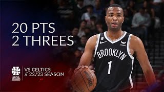 TJ Warren 20 pts 2 threes vs Celtics 22\/23 season