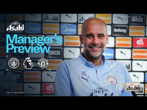 Thumbnail for MANAGER'S PREVIEW: Guardiola gives injury update ahead of Manchester derby | Man City v Man United