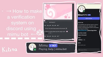 HOW to set up verification using Mimu on discord
