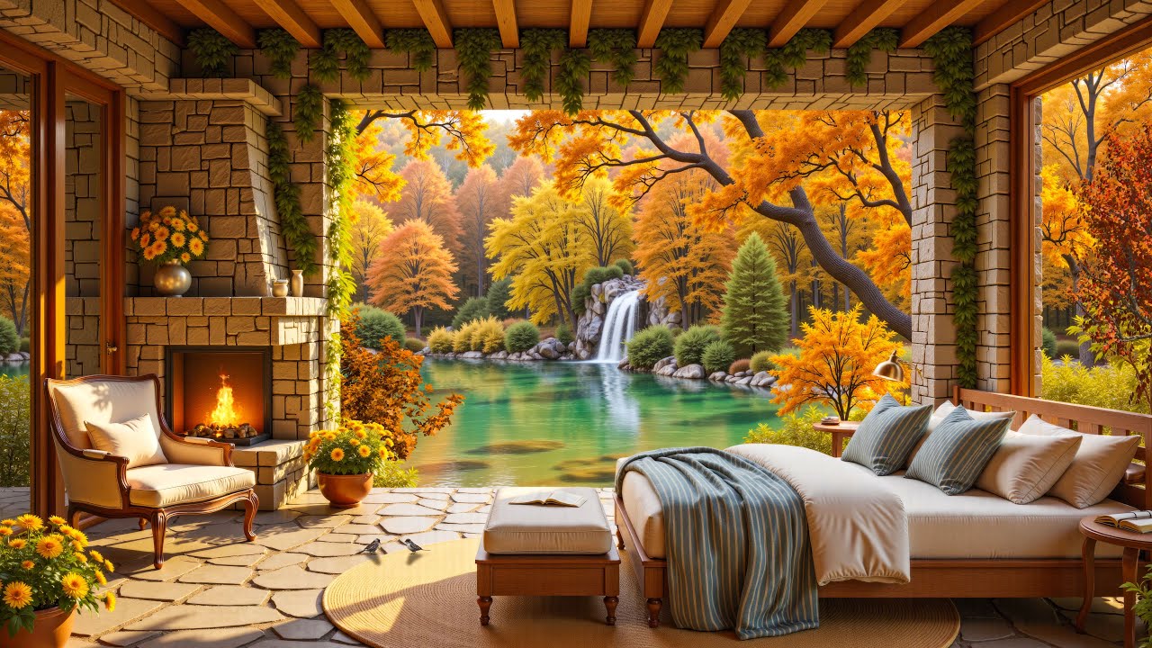 Relax on the Porch with Soothing Piano & Autumn Nature Sounds 🍁 ...