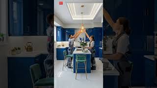 This amazing transformation of an old-fashioned kitchen into a very modern kitchen