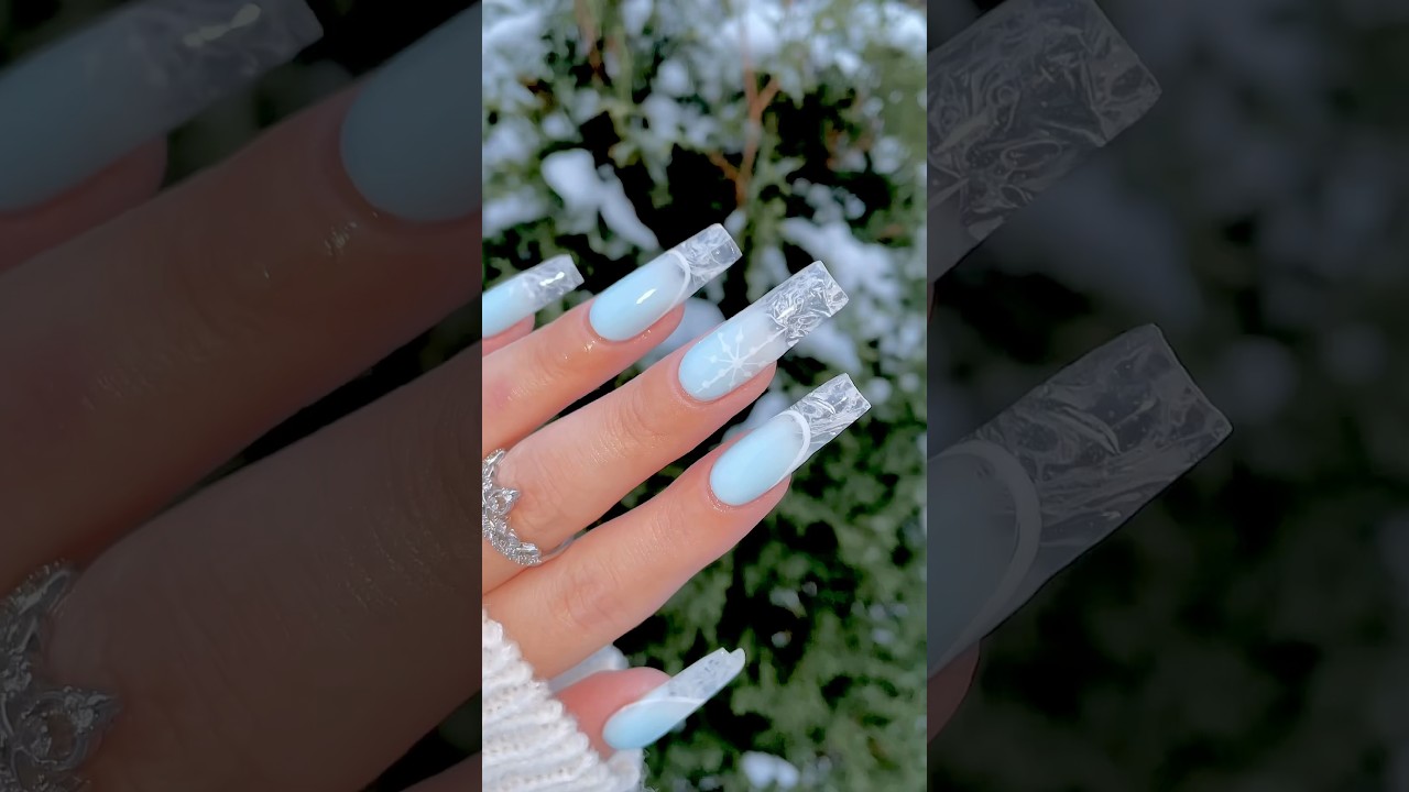 DIY Icicle Nails Using POLYGEL + Nail Art Tutorial❄️✨