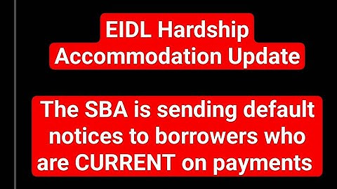 EIDL Hardship Accommodation: SBA is incorrectly sending default letters. Follow me on X @EIDLadvice.