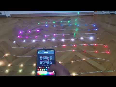 Розумна гірлянда роса 10м iDeal LED. RGB Bluetooth управління з телефону, USB.Вологозахищена, видео 1