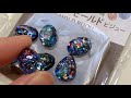 UVレジン　セリア購入品　ブラックオパール風パーツ作ってみた　resin
