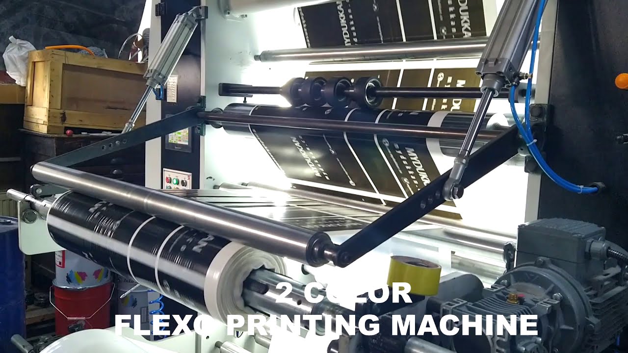 2 COLOR FLEXO PRINTING MACHINE - YouTube