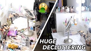 Decluttering My GROSS Beauty Closet | SUPER Satisfying!!