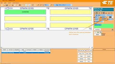HTS600 Printer Software - How to define spacing between markers