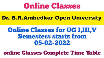 online Classes | UG 1st, 3rd & 5th Semester | online class Time Table  | BRAOU