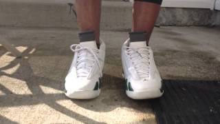 On My Feet: Wht/Green Air Jordan XIV Retro