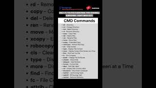 Subscribe 👍 Like ❤️ | Must-Know CMD Commands in Windows #shortsvideo #shrots #viral