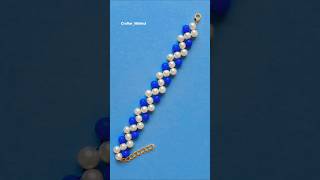 Beautiful Pearl Bracelet Tutorial 💙 Easy to Make | Satisfying Pearl Bracelet Making #Shorts #craft