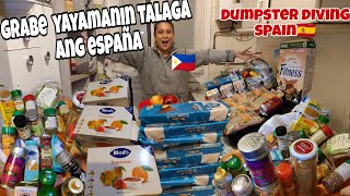 WOW MAG-ASAWANG PINOY SA ESPAÑA NAMULOT NG FOODS NA PATAPON NG MARKET | dumpster diving | kakalkal