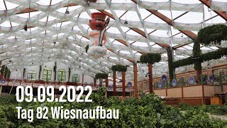 Oktoberfest-Aufbau 2022:  Tag 82 des Aufbaus 09.09.2022 - noch 8 Tage bis zum 