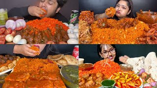 Indian Mukbangers Eating Spicy Schezwan Fried Rice | Mukbang Compilation | Big Bites