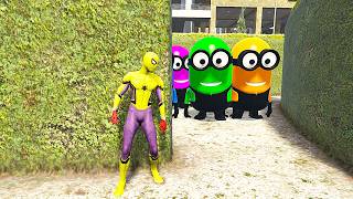 Gta 5 Epic Ragdolls Red Spiderman Vs Red Minion Vs Green Minioneuphoria Physics & Funny Fails 03