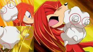 Sonic X Comparison Knuckles Punches Zelkovas Knee, Breaking His Spikes Off Japanese Vs English