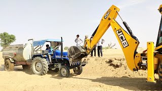 Ace Di 854 NG Tractor stuck in mud and Jcb 3dx machine removes tractor | Tractor videos || Tractor