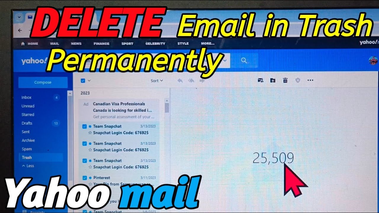 How To Delete Email On Trash Permanently In Yahoo Mail On Computer 