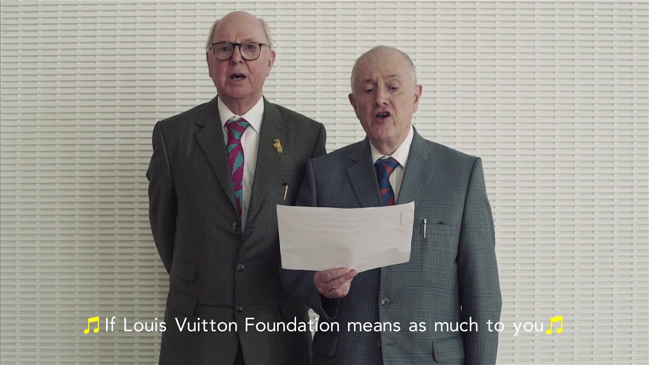 Gilbert and George sing about the Fondation Louis Vuitton