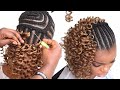 😱 Easiest and affordable Curly Crochet Braid Hairstyle Using braid extension