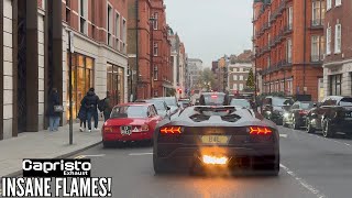 CRAZY CAPRISTO LAMBORGHINI AVENTADOR S DESTROYS London! INSANE V12 SOUNDS \u0026 REACTIONS!