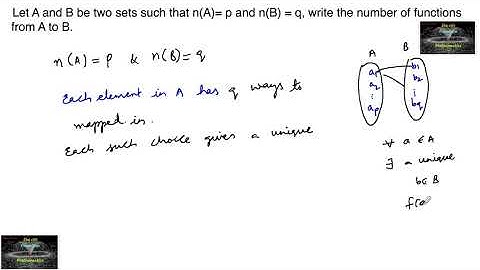 Let A and B be two sets such that n(A)= p and n(B) = q, write the number of functions from A to B.
