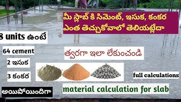 Material calculation for slab and beams #cement  #sand #C Aggrigates