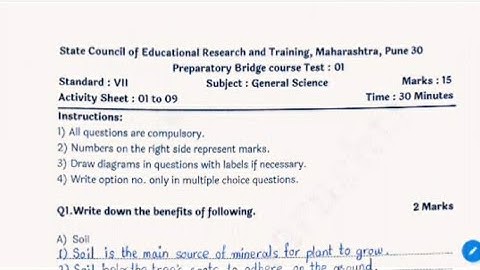 7th | Bridge Course | General Science | Test No.1 #sascienceacademy #7thbridgecoursescience