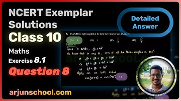Class 10 Maths Exercise 8.1 Question 8 | Introduction to Trigonometry | NCERT Exemplar