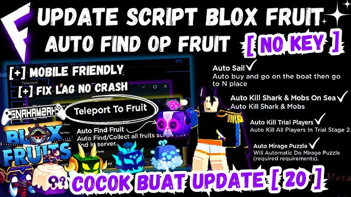 Blox Fruit Script Update 20 No Key Auto Farm & Fruit Rain ! Sara Hub, Raid, Executor