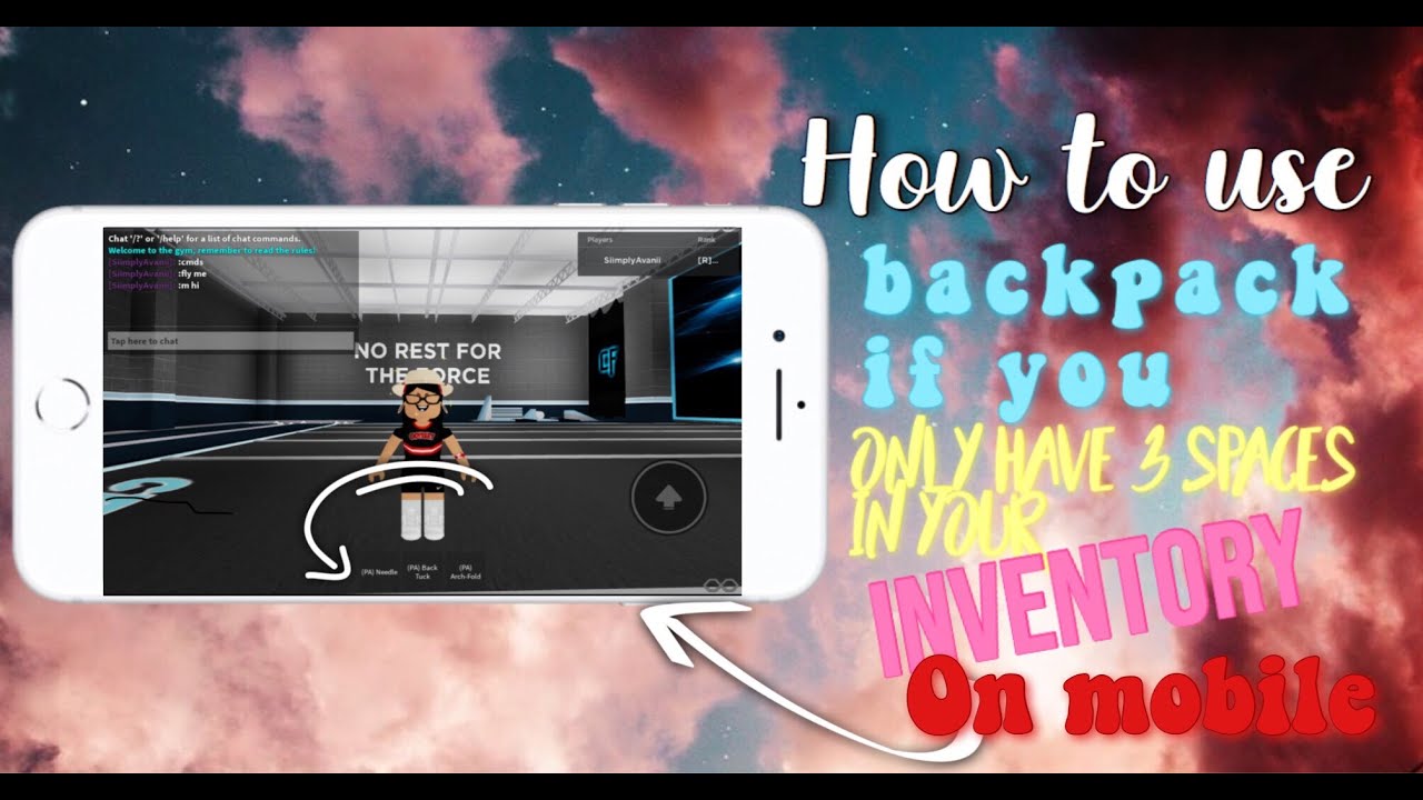 How To Use Backpack If You Only Have 3 Spaces In Inventory On Roblox Mobile Siimplyavanii Youtube - what can u get from the backpack icon in roblox