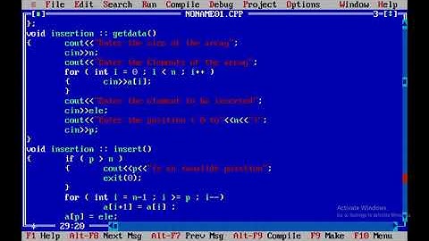 Program to insert an element into an array at given position