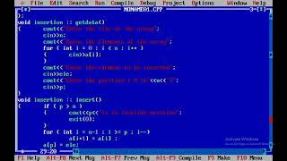 Program to insert an element into an array at given position