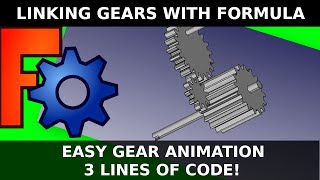 FreeCAD: Linking and animating a set of gears by turning / adjusting drive gear angle with formula