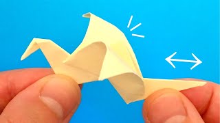 Flapping Paper Crane Bird Origami, Easy Sticky Note Origami Crane Bird, Paper Easy Toy No Glue Craft