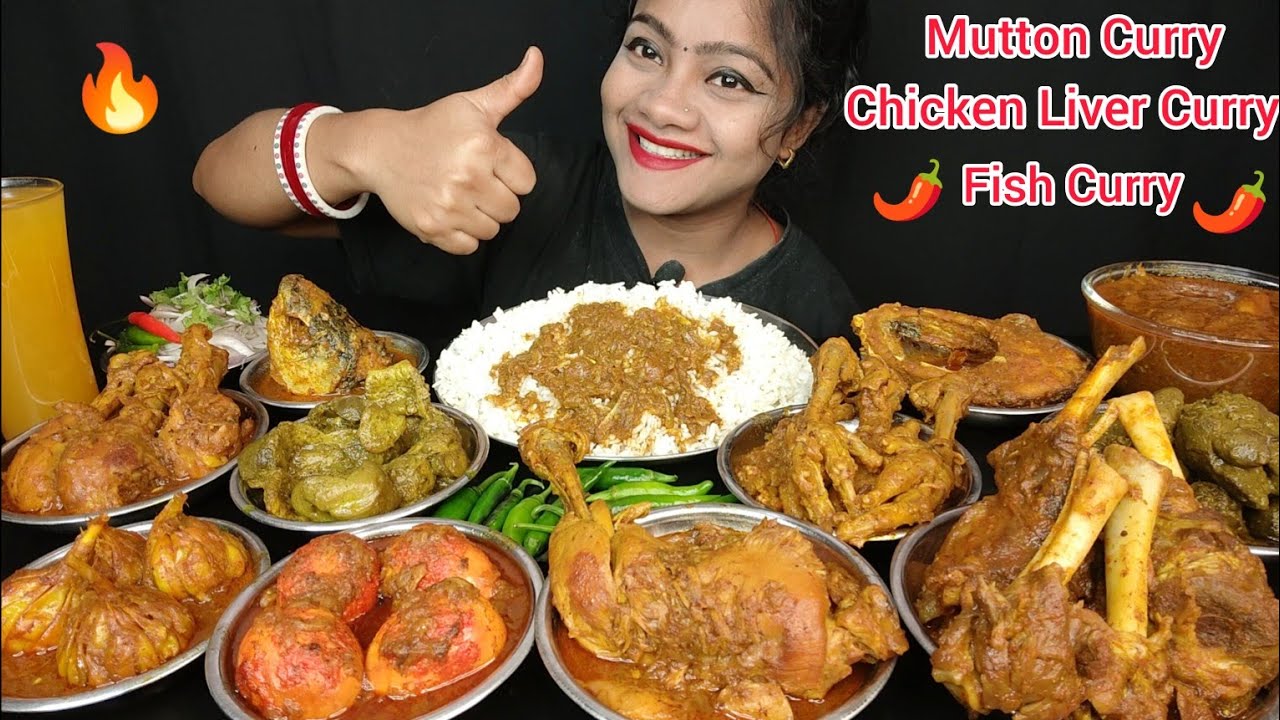 CHICKEN CURRY, MUTTON CURRY, FISH CURRY, LIVER CURRY,GIZZARD CURRY,LASSAN CURRY WITH RICE 🤤BIG BITES