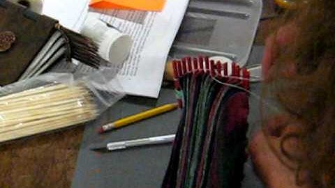 Jill Abilock demonstrating the twining technique