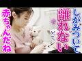 庭子猫と一緒にお風呂に入ったらずっとしがみついてくれました!【三毛母猫の子猫とママ】
