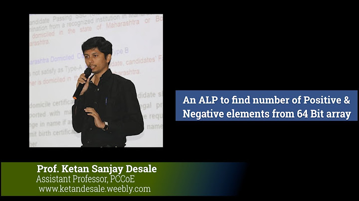 An ALP to Count Positive & Negative elements from 64 Bit array by Prof. Ketan Sanjay Desale