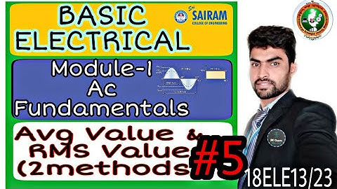 Average Value and RMS value derivation  |module 1 | VTU| Basic Electrical|