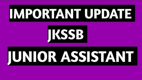 JKSSB Junior Assistant  Update ||  Fill your Form || Last Date || #jkssb
